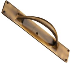 Heritage Brass Slim Pull Handle On 303mm Backplate, Antique Brass