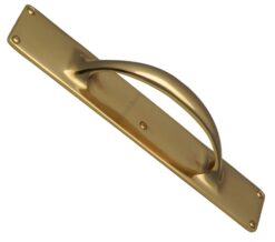 Heritage Brass Slim Pull Handle On 303mm Backplate, Polished Brass