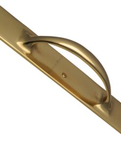 Heritage Brass Slim Pull Handle On 303mm Backplate, Polished Brass