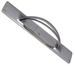 Heritage Brass Slim Pull Handle On 303mm Backplate, Polished Chrome -