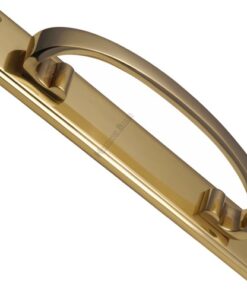Heritage Brass Large Pull Handle On 464mm Backplate, Polished Brass