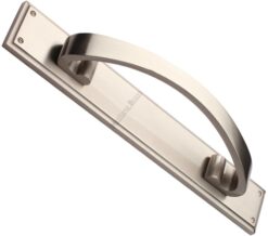 Heritage Brass Large Pull Handle On 464mm Backplate, Satin Nickel