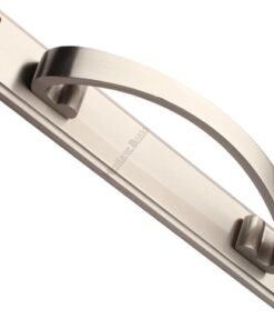 Heritage Brass Large Pull Handle On 464mm Backplate, Satin Nickel