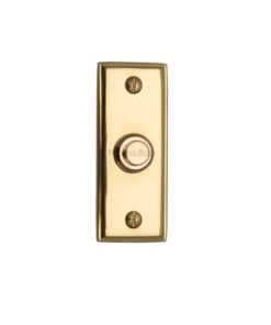 Heritage Brass Oblong Bell Push (83mm x 33mm), Polished Brass