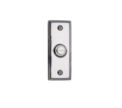 Heritage Brass Oblong Bell Push (83mm x 33mm), Polished Chrome