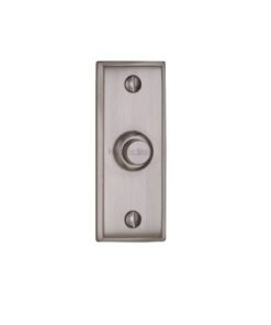 Heritage Brass Oblong Bell Push (83mm x 33mm), Satin Chrome