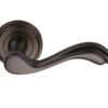 Heritage Brass Lisboa Matt Bronze Door Handles On Round Rose -   (sold in pairs)