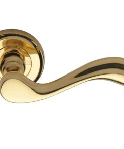 Heritage Brass Lisboa Polished Brass Door Handles On Round Rose (sold in pairs)