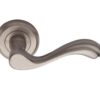 Heritage Brass Lisboa Satin Nickel Door Handles On Round Rose  (sold in pairs)