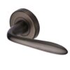 Heritage Brass Sutton Matt Bronze Door Handles On Round Rose  (sold in pairs)