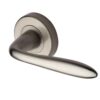 Heritage Brass Sutton Satin Nickel Door Handles On Round Rose   (sold in pairs)