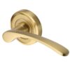 Heritage Brass Sophia Satin Brass Door Handles On Round Rose(sold in pairs)