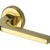 Heritage Brass Bellagio Polished Brass Door Handles On Round Rose - (sold in pairs)