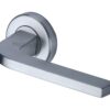 Heritage Brass Bellagio Satin Chrome Door Handles On Round Rose  (sold in pairs)