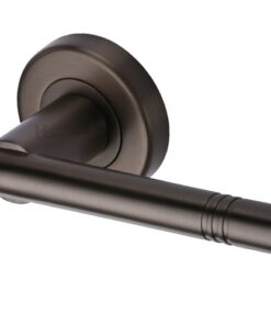 Heritage Brass Alicia Matt Bronze Door Handles On Round Rose (sold in pairs)