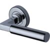 Heritage Brass Bauhaus Polished Chrome Door Handles On Round Rose (sold in pairs)