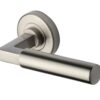 Heritage Brass Bauhaus Satin Nickel Door Handles On Round Rose (sold in pairs)
