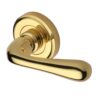 Heritage Brass Charlbury Polished Brass Door Handles On Round Rose   (sold in pairs)