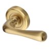 Heritage Brass Charlbury Satin Brass Door Handles On Round Rose  (sold in pairs)