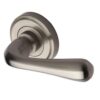Heritage Brass Charlbury Satin Nickel Door Handles On Round Rose (sold in pairs)