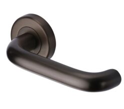Heritage Brass Harmony Matt Bronze Door Handles On Round Rose