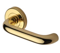 Heritage Brass Harmony Polished Brass Door Handles On Round Rose   (sold in pairs)