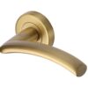 Heritage Brass Centaur Satin Brass Door Handles On Round Rose (sold in pairs)