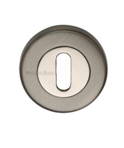 Heritage Brass Standard Key Escutcheon, Mercury Finish Satin Nickel With Polished Nickel