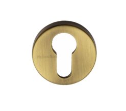 Heritage Brass Euro Profile Key Escutcheon, Antique Brass