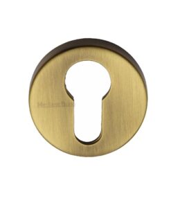 Heritage Brass Euro Profile Key Escutcheon, Antique Brass