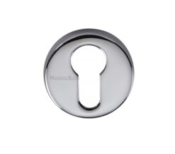 Heritage Brass Euro Profile Key Escutcheon, Polished Chrome