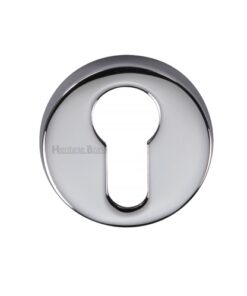 Heritage Brass Euro Profile Key Escutcheon, Polished Chrome