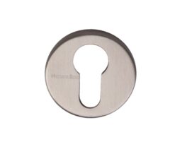 Heritage Brass Euro Profile Key Escutcheon, Satin Nickel - V4008-SN