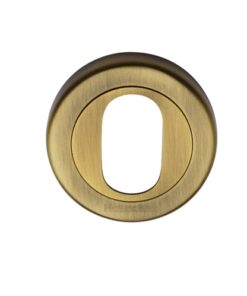Heritage Brass Oval Profile Key Escutcheon, Antique Brass