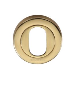 Heritage Brass Oval Profile Key Escutcheon, Polished Brass