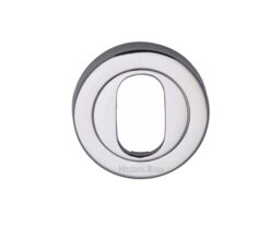 Heritage Brass Oval Profile Key Escutcheon, Polished Chrome -