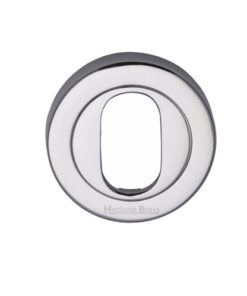 Heritage Brass Oval Profile Key Escutcheon, Polished Chrome