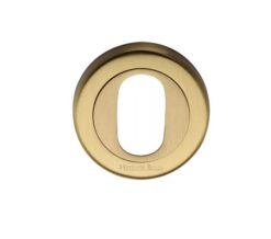 Heritage Brass Oval Profile Key Escutcheon, Satin Brass