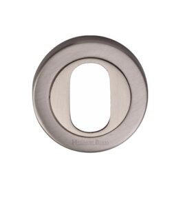 Heritage Brass Oval Profile Key Escutcheon, Satin Nickel