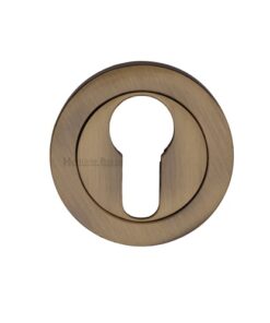 Heritage Brass Euro Profile Key Escutcheon, Antique Brass