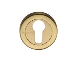 Heritage Brass Euro Profile Key Escutcheon, Satin Brass -