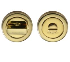 Heritage Brass Round 53mm Diameter Turn & Release, Polished Brass