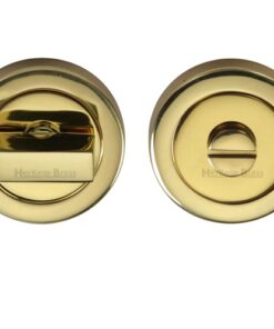 Heritage Brass Round 53mm Diameter Turn & Release, Polished Brass