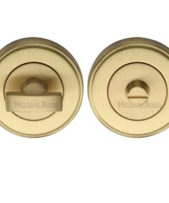 Heritage Brass Round 50mm Diameter Turn & Release, Satin Brass