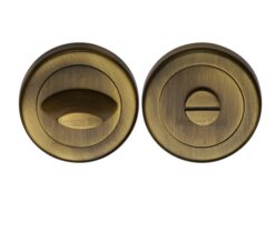 Heritage Brass Contemporary Round 53mm Diameter Turn & Release, Antique Brass