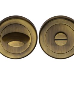 Heritage Brass Contemporary Round 53mm Diameter Turn & Release, Antique Brass
