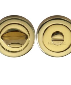 Heritage Brass Contemporary Round 53mm Diameter Turn & Release, Polished Brass