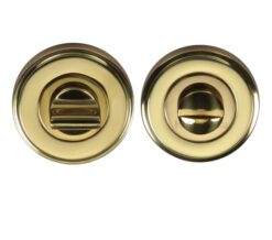 Heritage Brass Round 50mm Diameter Turn & Release, Polished Brass