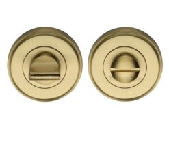 Heritage Brass Round 50mm Diameter Turn & Release, Satin Brass