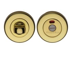 Heritage Brass Indicator Round 53mm Diameter Turn & Release, Polished Brass